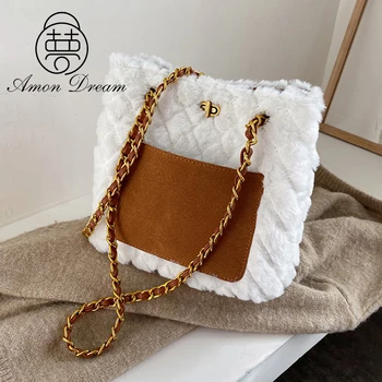 

High Quality Contrast Shoulder Handbags for Women 2020 New Luxury Handbag Women Bags Designer Fashion Chain Design Crossbody Bag