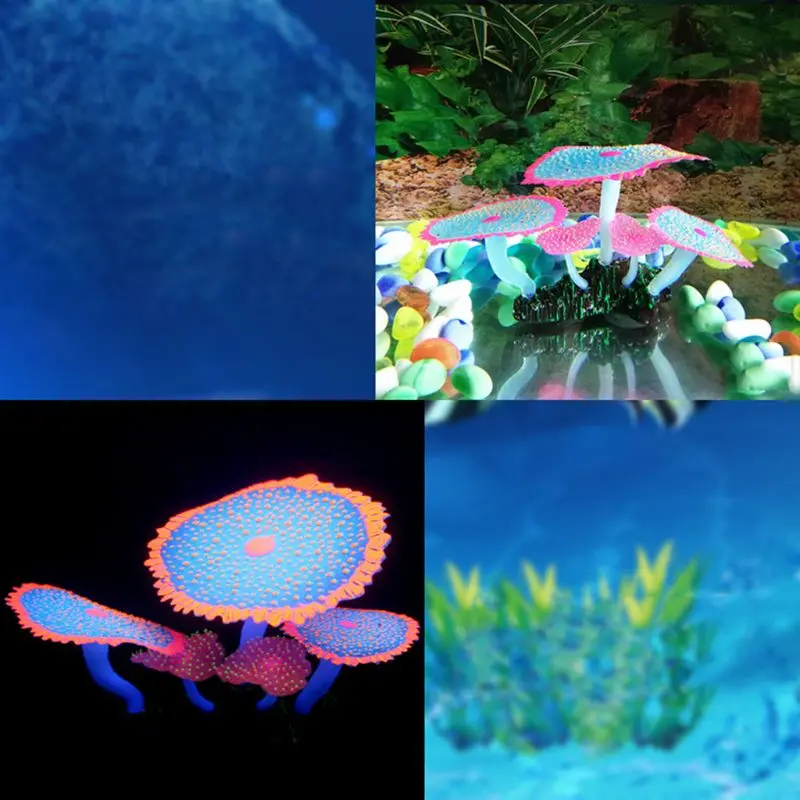 Моделирование растений светящаяся звезда точка Anemone подводный мир небольшой Пейзаж украшения для аквариума 090C