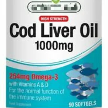 

Cod Liver Oil (High Strength) 1000mg with Vitamins A & D,promote calcium absorption,maintain normal vision and enhance immunity