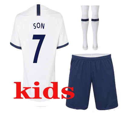 Tottenham/-; Детский комплект; носки; футболка для футбола KANE NDOMBELE 19 20; Домашняя футболка для сына DELE ERIKSEN; - Цвет: home
