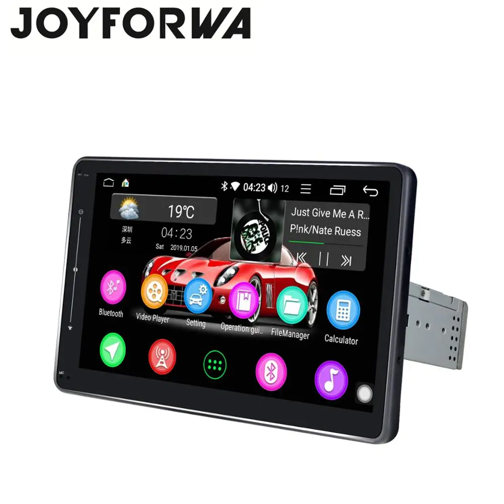 Top 1280*720 DSP Mirror Link 10.1" 1Din Android 8.1 Car Stereo Multimedia Radio GPS 4G SIM Card SPDIF Subwoofer DVR OBD DAB+ WiFi 5