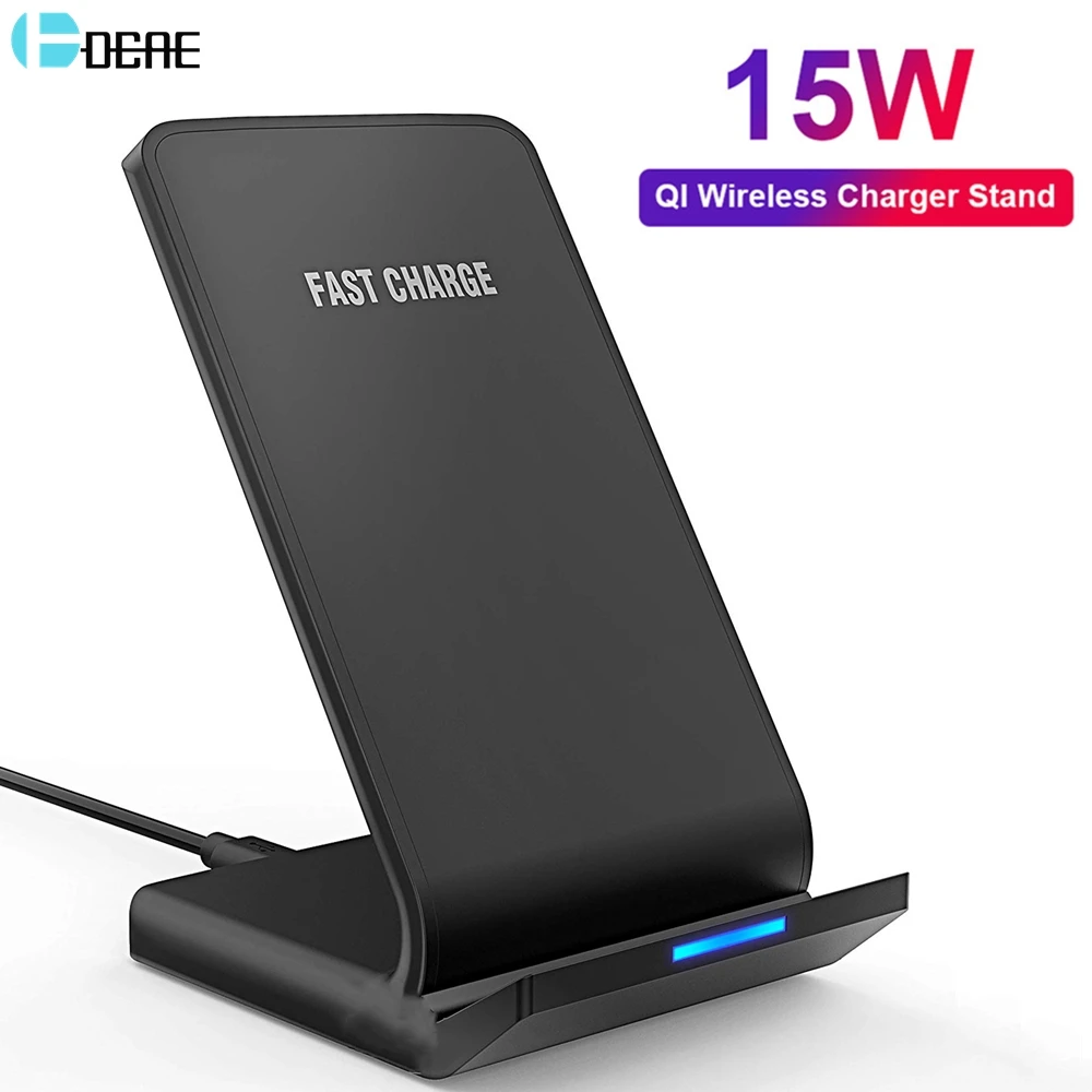 Беспроводное зарядное устройство DCAE 15 Вт Type C Qi для Samsung Galaxy S20 S10 S9 Note 10 9 iPhone 11 Pro XS Max