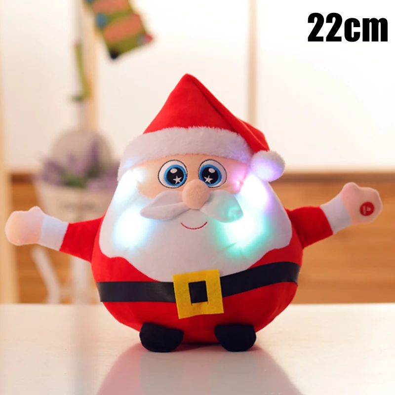 22cm Santa Claus Санта-Клаус, электрическая игрушка, забавная многофункциональная кукла Санта, светильник, музыкальный лось, плюшевая игрушка, Лидер продаж - Цвет: 22cm Santa Claus