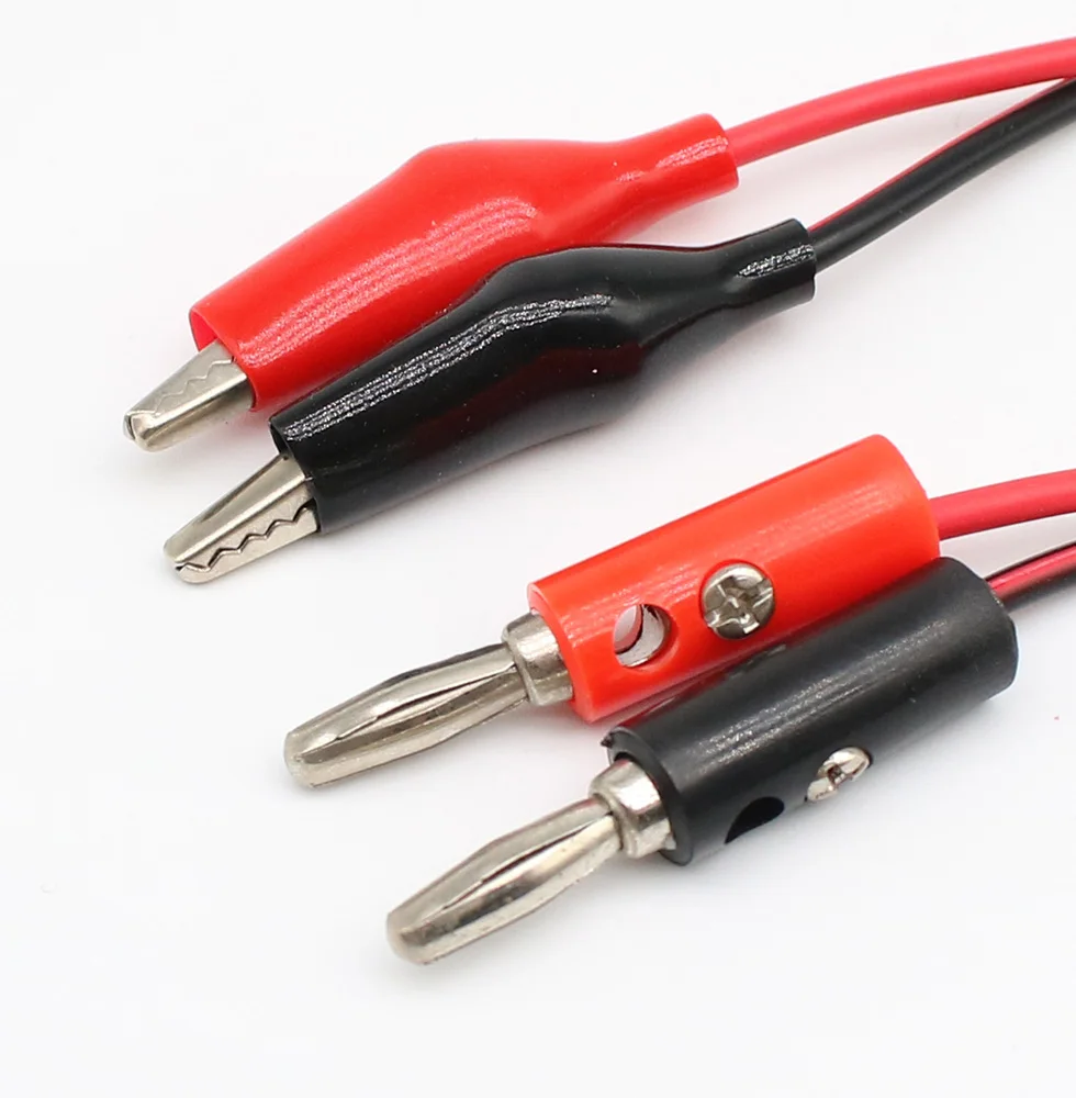 Alligator Clips 1Pcs 1meter Red and Black Alligator Testing Cord Lead Clip to Banana Plug for Multimeter Test