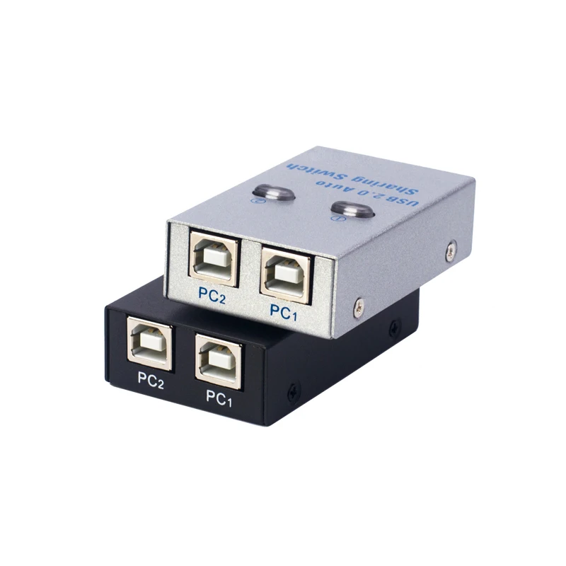 2 Ports USB KVM Switch Splitter Usb2.0 Hub Two Computer Peripherals  Sharing  Printer Mouse Office Home Use