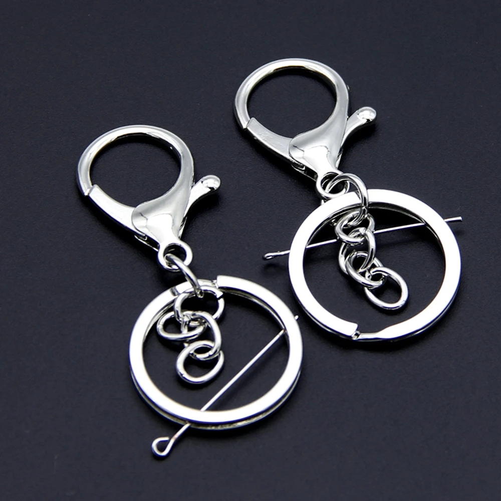 David accessories 10ocs/Лот Цвет серебристый, золотой круг ключевая цепь кулон металлической пряжкой дома подарок на Рождество материалы, 10Yc5970