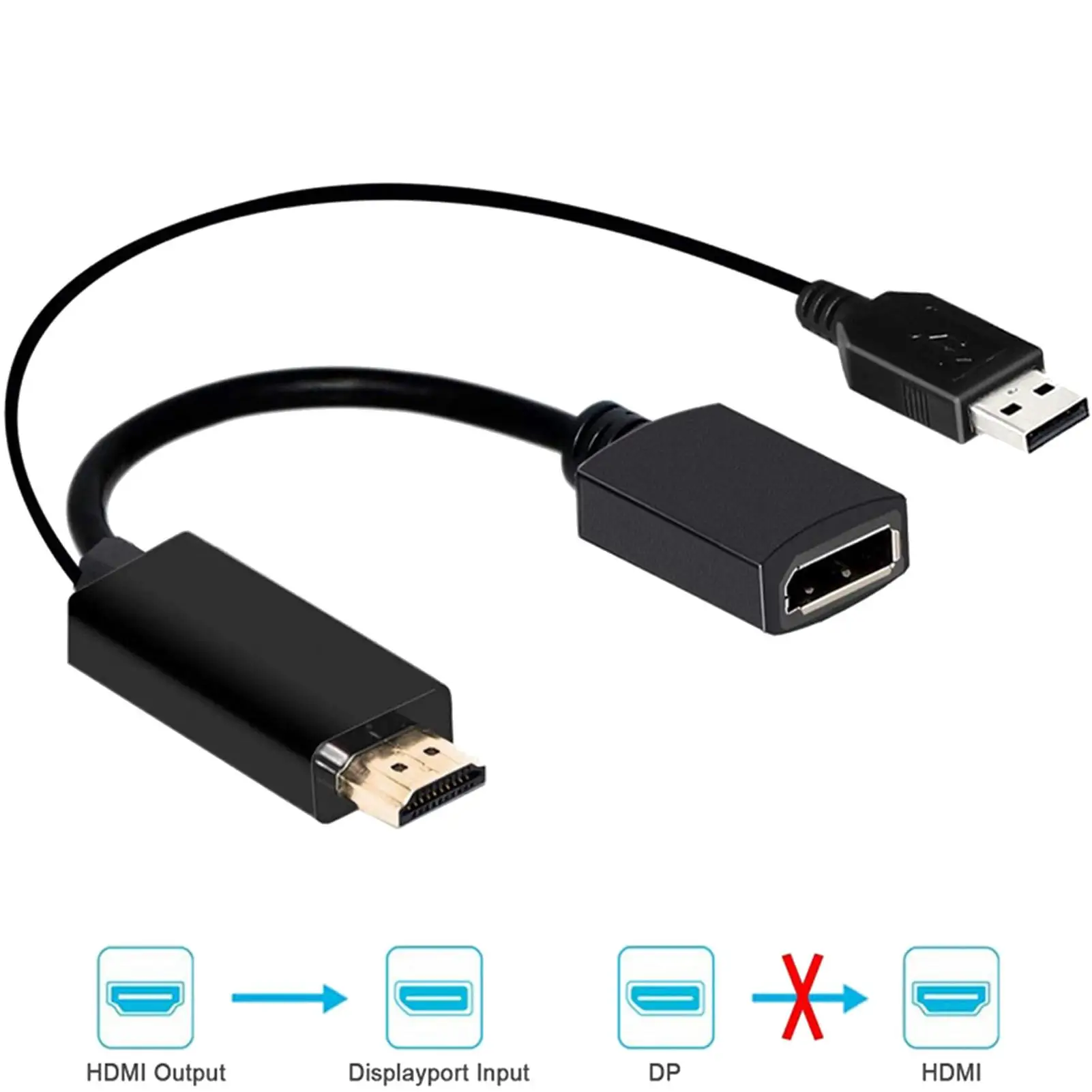 4K USB-адаптер с HDMI-совместимым штекером на DP-портом дисплея гнездовой конвертер