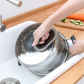 

Powerful decontamination magic wipe emery sponge wipe kitchen with handle brush pot bottom descaling cleaning brush