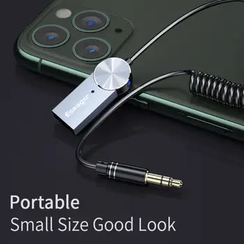 

Essager USB Bluetooth 5.0 Adapter Audio Cable For Car AUX Receiver Speaker Bluetooth Adapter 3.5Jack Aux Audio Music Transmitter