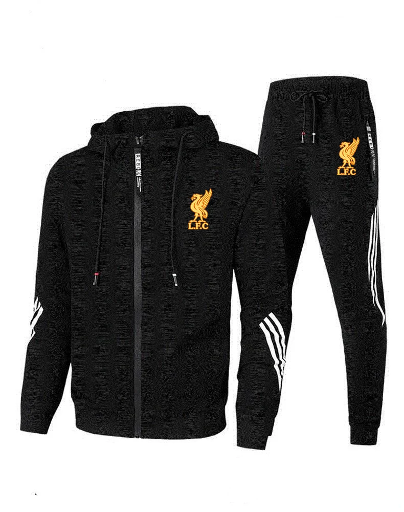 

New Men's Hoodie Striped Suit Brand Sportswear Suit Men's Pullover Sweater Hoodies + Sports Pants Jogging Men's Hoodies