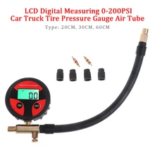 Точная Воздушная трубка 0-200PSI инструмент автомобильный Грузовик Прочный портативный Манометр тестер мотоцикл ЖК-цифровой измеритель давления в шинах