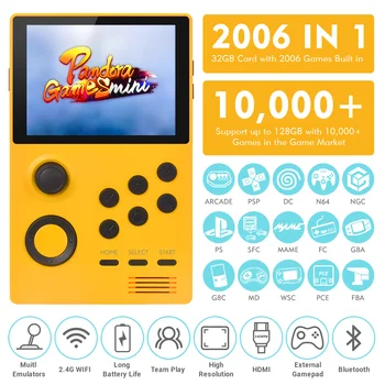 

Orange Handheld Android Retro Arcade Game Console Pandora's Box Mini 2006 IN 1Pandora Games Mini Wifi Game Market Download Games
