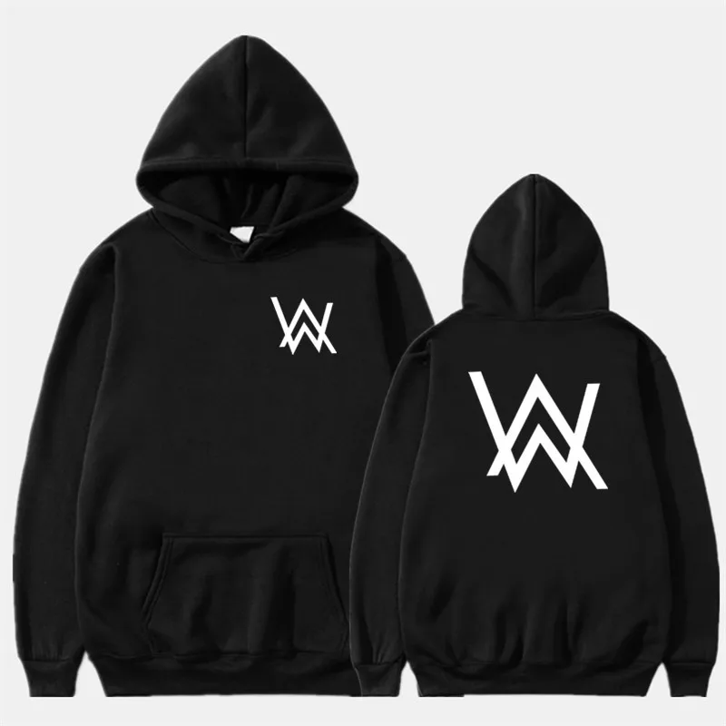 Новая зимняя флисовая толстовка Alan Walker, потертый худи для мужчин печать баннеров хип-хоп Рок Толстовка со звездочками новые брендовые толстовки для женщин 3XL - Цвет: Черный