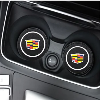 

2PCS Car Water Cup Bottle Holder Anti-slip Pad Mat for Cadillac SRX BLS Deville XTS DTS ATS STS SLS XT5 XLR-V Car Styling