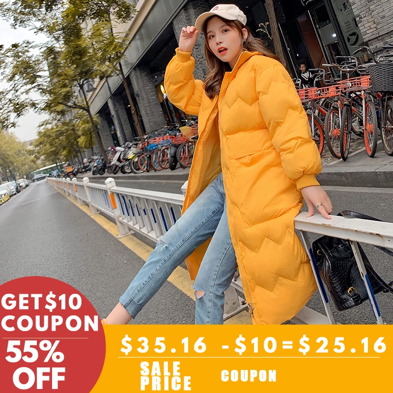 Privathinker корейские женские длинные парки одноцветные куртки 2020 Harajuku теплая
