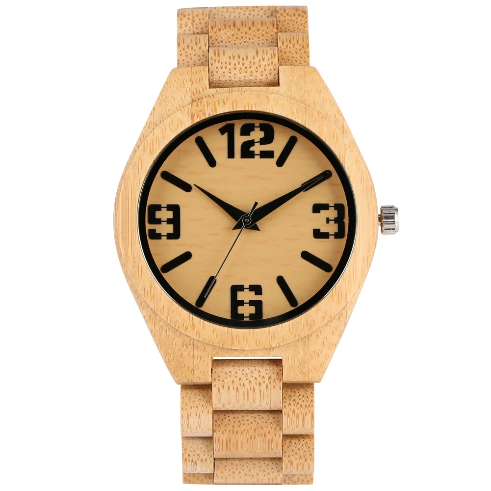 Wooden Watch Mens Bamboo Wooden Watch Band Modern Quarzt Analog Clock Men Women Gifts Reloj Hombre Reloj De Madera