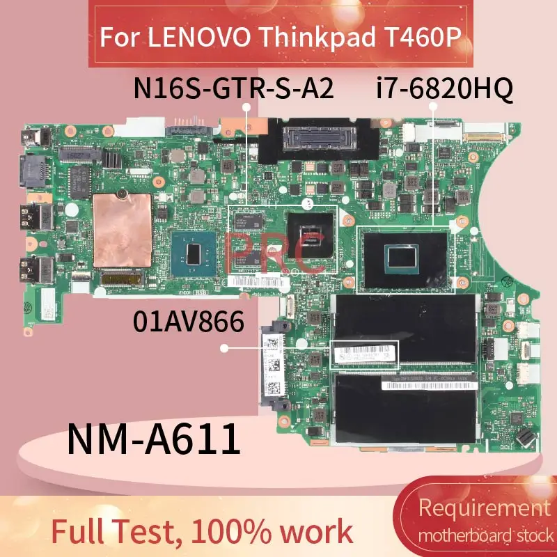 01AV866 01YR841 для LENOVO Thinkpad T460P I7-6820HQ GT940M ноутбук материнская плата BT463 NM-A611 N16S-GTR-S-A2