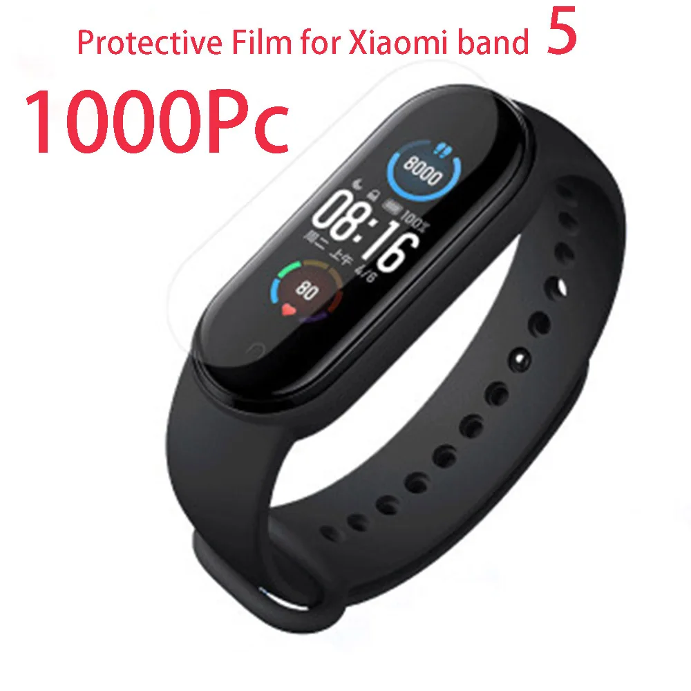 1000 шт./лот Mi Band 5 и 6 мягкая пленка для защиты экрана Xiaomi 3 band 4 Защитная