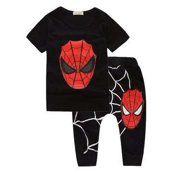 

2017 Spiderman Children Boys Sport Suit 4-10Years Kids Clothing Set Spider Man Baby Boys Clothes Set Summer Tracksuits For Boy