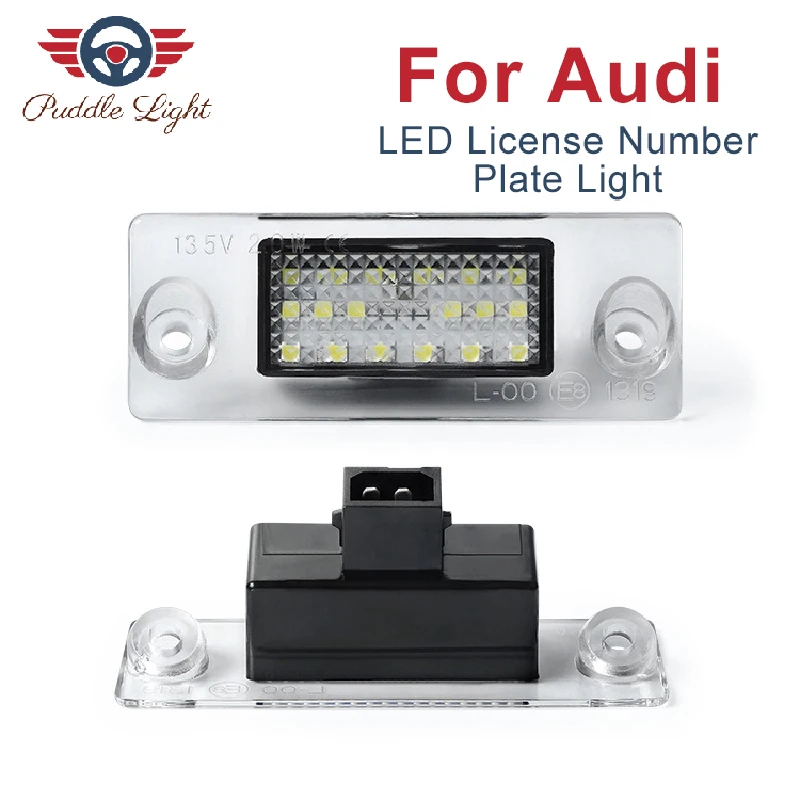 

2x High Brightness LED License Number Plate Light Lamp Assembly Replacement For Audi A3 8L S3 A4 B5 S4 A5 S5 B5 Error Free
