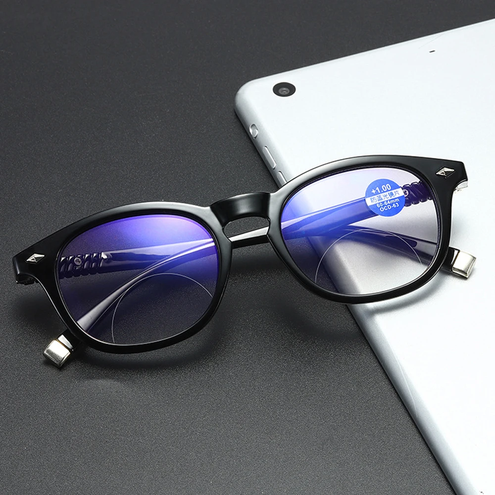 Многофокальные очки для чтения, прогрессивные бифокальные анти-голубые лучи, УФ-защита, очки для дальней дальности, для мужчин и женщин, диоптрий Z541
