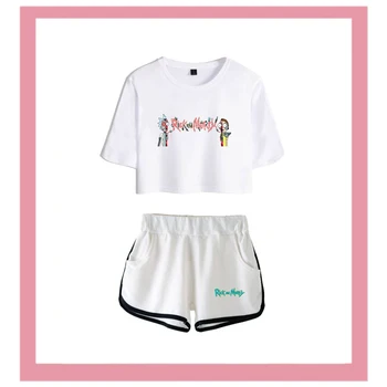 

Cartoon Anime Funny Anime Women's Sportswear Tracksuit Two Piece Set Women Summer Suits Crop Top+Shorts Hot Sale Casual Clothes