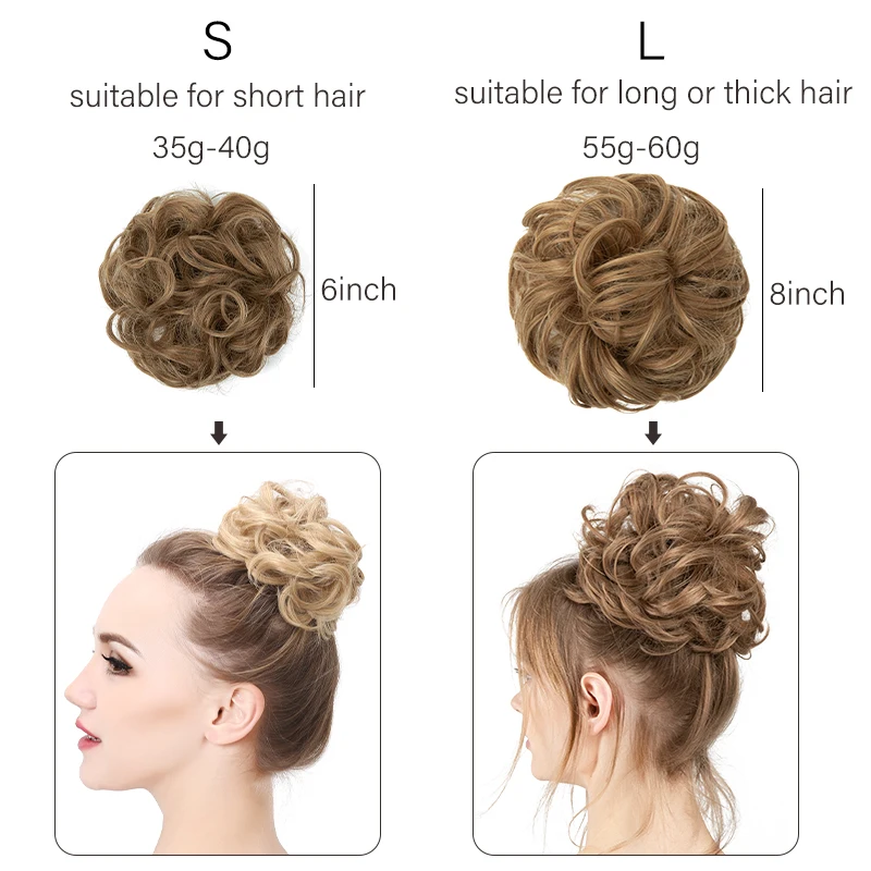 Synthetic Messy Hair Bun Chignon Scrunchies Fake Hair Band Braid Elastic Hairpiece Tail For Women Synthetic Wrap Curly Ponytail