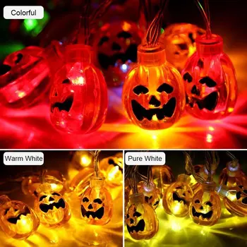 

Halloween Ghost Festival Horror Decoration Dress Up 20Led Battery Box Stereo Small Pumpkin Lantern String