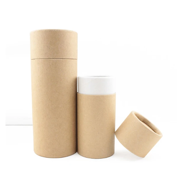 50Pcs Custom LOGO Cardboard Tubes With Caps Kraft paper tube for essential  oil 10-200Ml Coffee