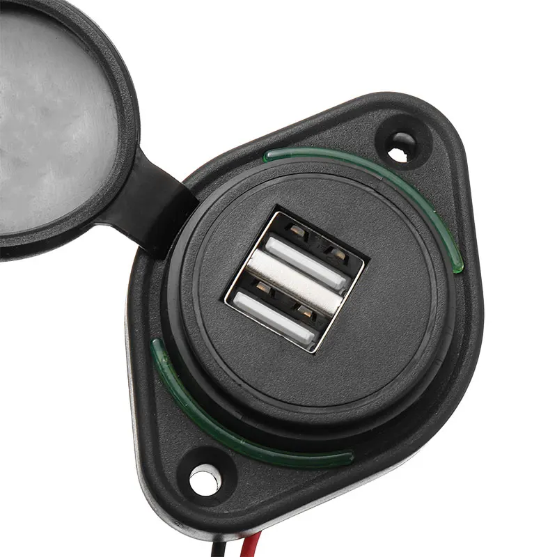 Pohiks 12V 24V Auto Motorcycle Car Charger Power Outlet Dual USB Charging Car Charger For Smart Mobile Cell Phone Accessories