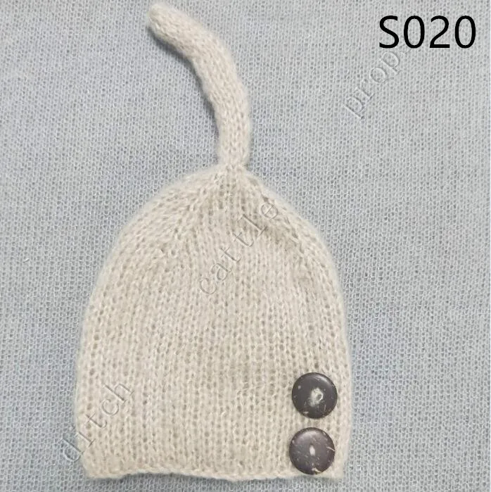 S001 Ручной работы ребенка ручной вязки мохеровый капор, шляпа, Детские фотографии реквизит. Опора для новорожденных; наряд для фотосессии - Цвет: S001