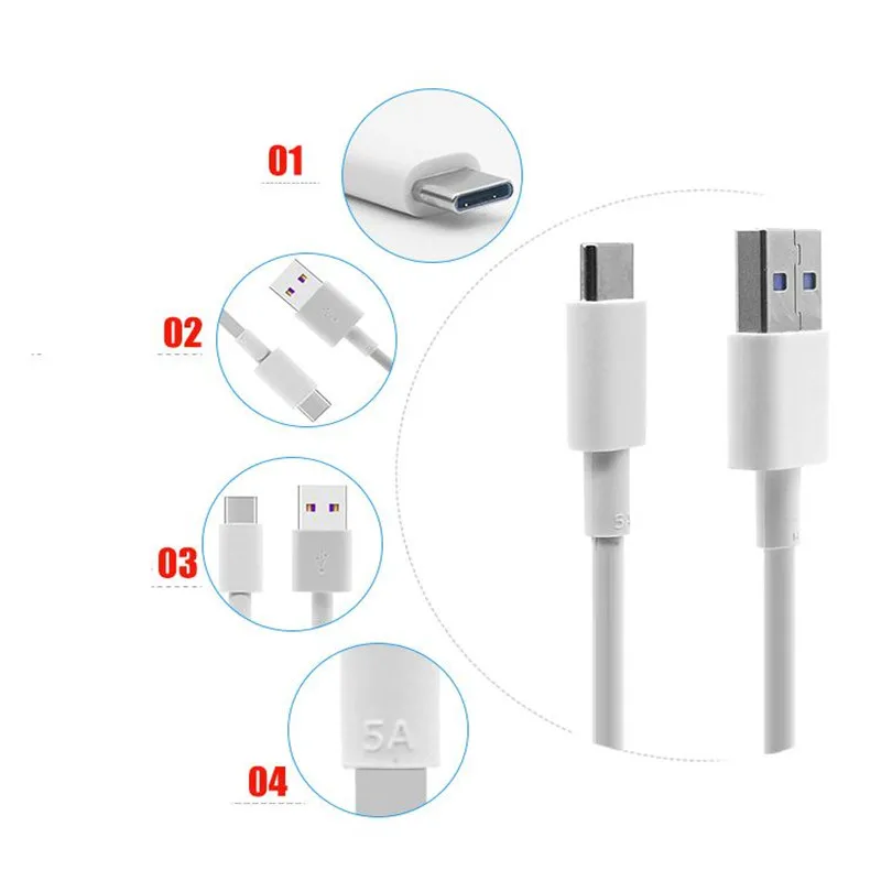 Huawei, кабель Micro USB для быстрой зарядки, соединитель для телефона, кабель для передачи данных типа C, 5 В/9 В, 2 А, 5 А, быстрая зарядка для путешествий