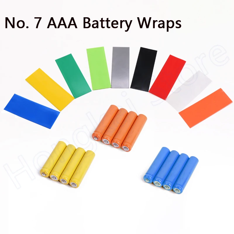 

No. 7 AAA Single Battery Wraps PVC Heat Shrink Tubing Repair Protect Heat Shrink Sleeving Colour Select