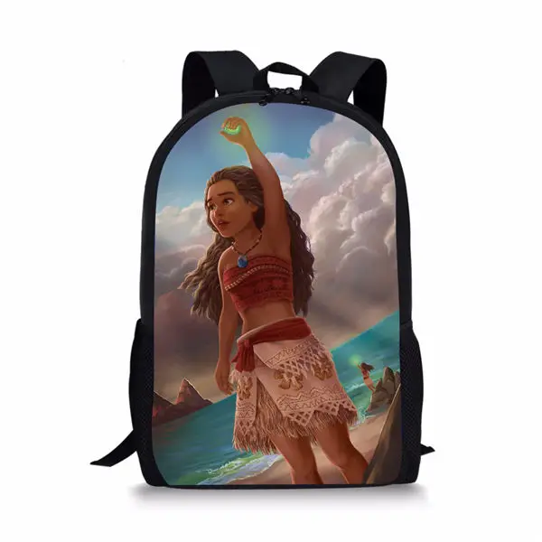 ELVISWORDS модный детский школьный рюкзак Моана принцесса шаблон книга сумки мультфильм Vaiana Искусство девушки принты женский рюкзак для путешествий - Цвет: CDWX2754C