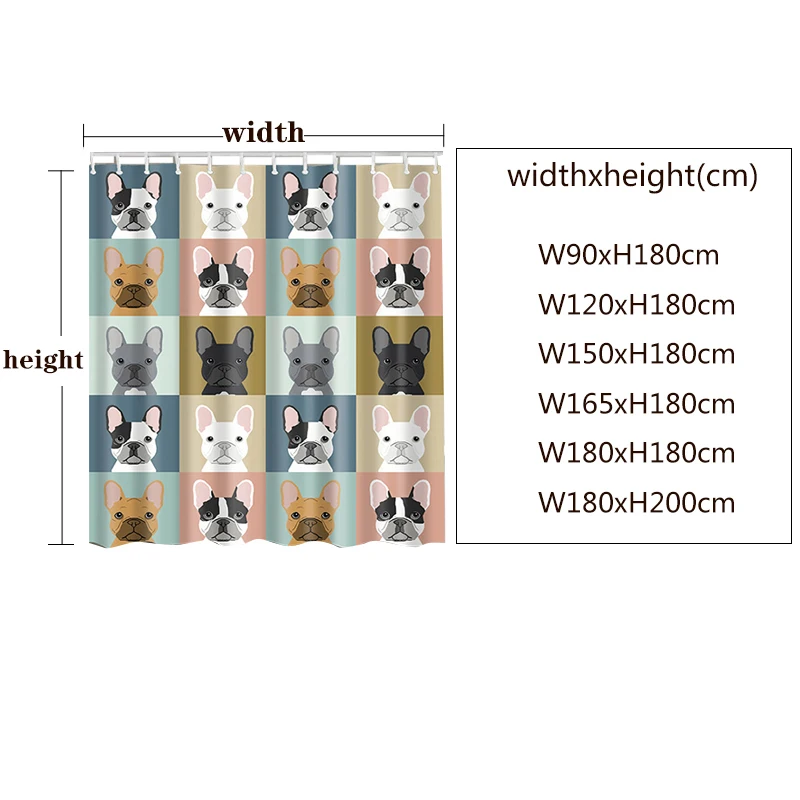 3D леггинсы с рисунком бульдог занавеска для ванной Ванная комната душа Шторы