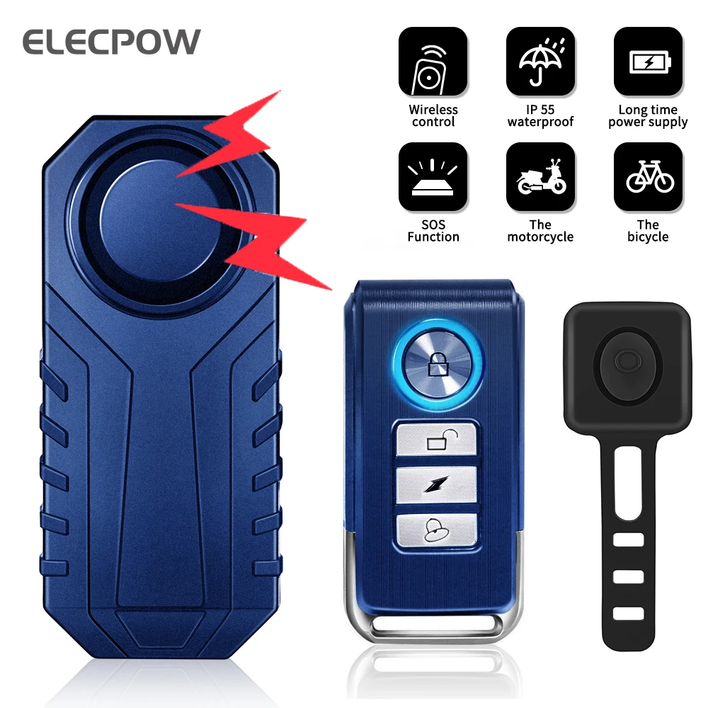 Сигнализация велосипедная Elecpow с дистанционным управлением водонепроницаемый