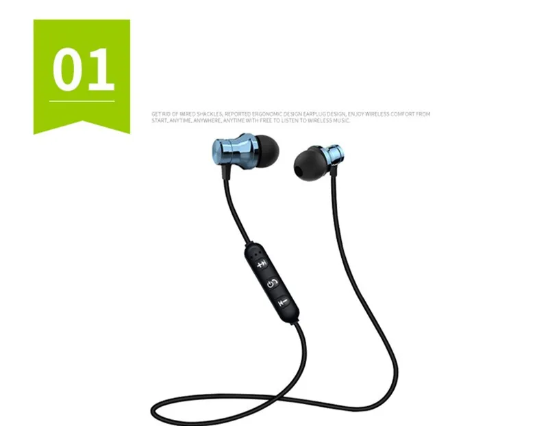 Магнитные аттракционы Bluetooth наушники гарнитура Sweatproof спортивные наушники с кабелем Молодежные наушники Встроенный микрофон беспроводные наушники