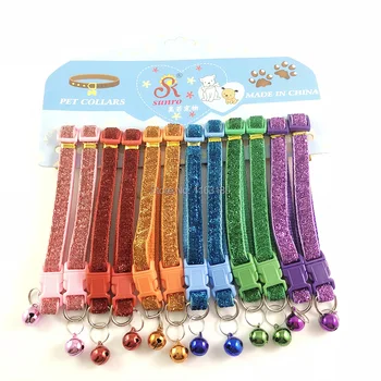 

360 pcs/lot Hot Cute Bell Small Dog Collar Cat Collars Pet Collars Adjustable Puppy Cat Pet Collars For Dog Cat