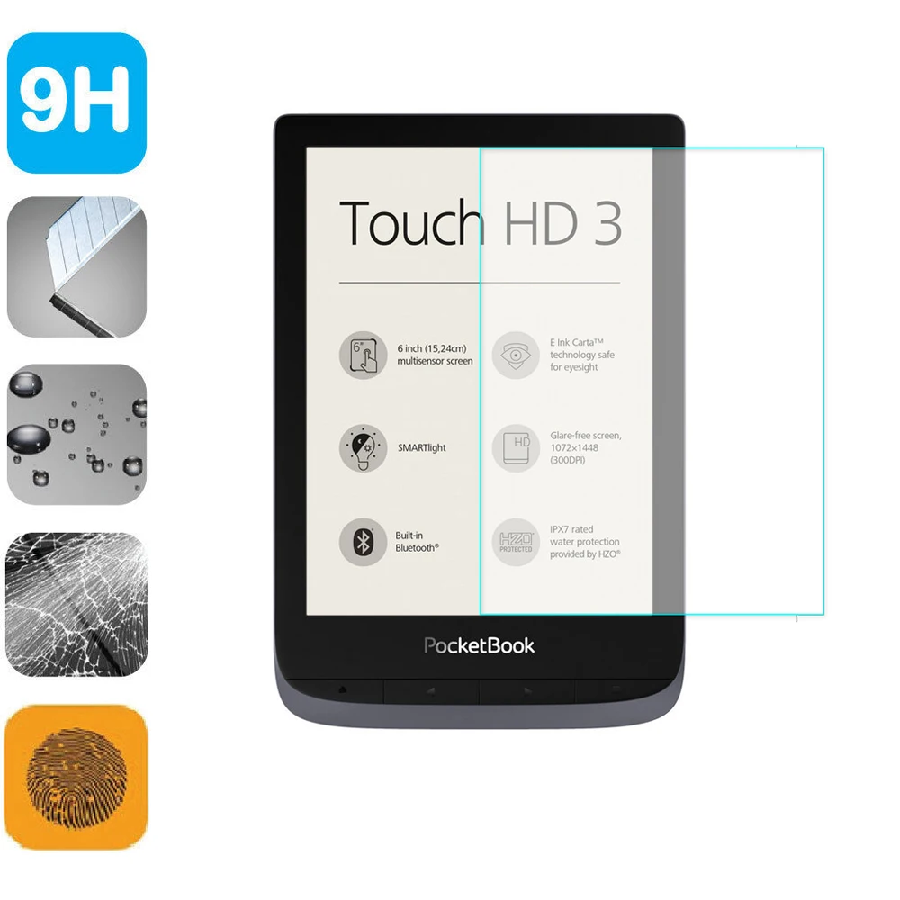 Pellicola Proteggi Schermo Da 6 Pollici In Vetro Temperato Lcd 9H Per Accessori Pocketbook Touch Hd/Hd2/Hd3