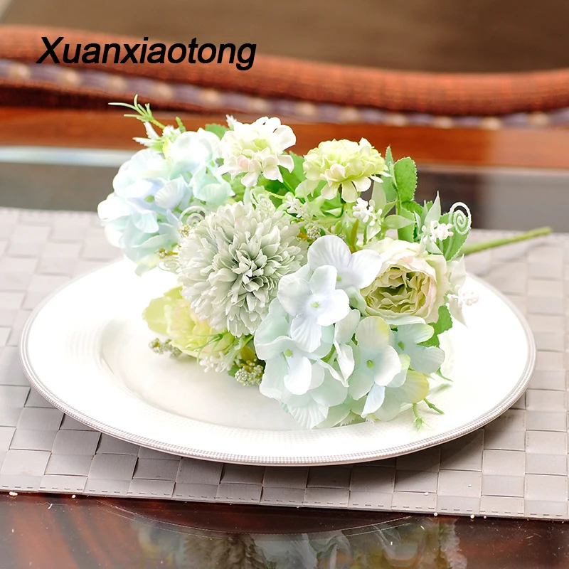 Xuanxiaoong 7 головы букет одуванчиков розовый цветок пиона шар искусственные цветы