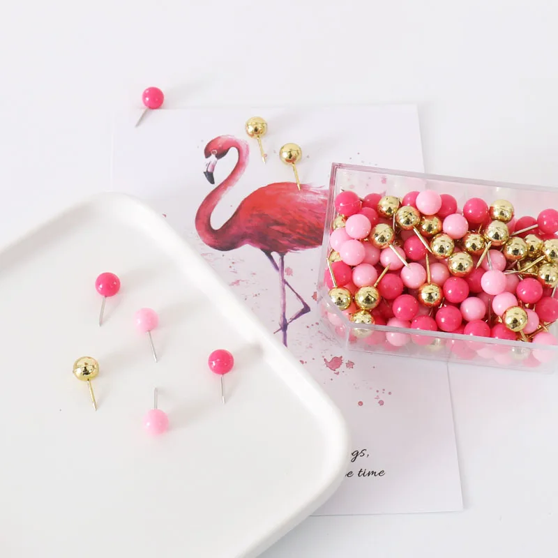 Chinchetas de empuje para oficina, tutú de 120 uds, regalo decorativo, papelería de colores, Mensaje, corcho, chinchetas, H0460