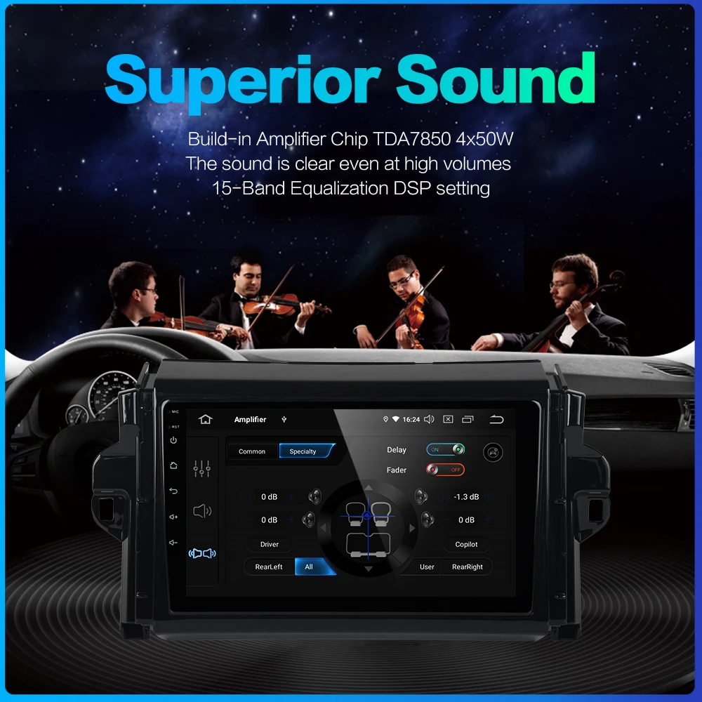 Dasaita DSP Android 9,0 Автомагнитола для Toyota Fortuner Автомобильный мультимедийный " ips 1024*600 Bluetooth gps MP3 MAX6