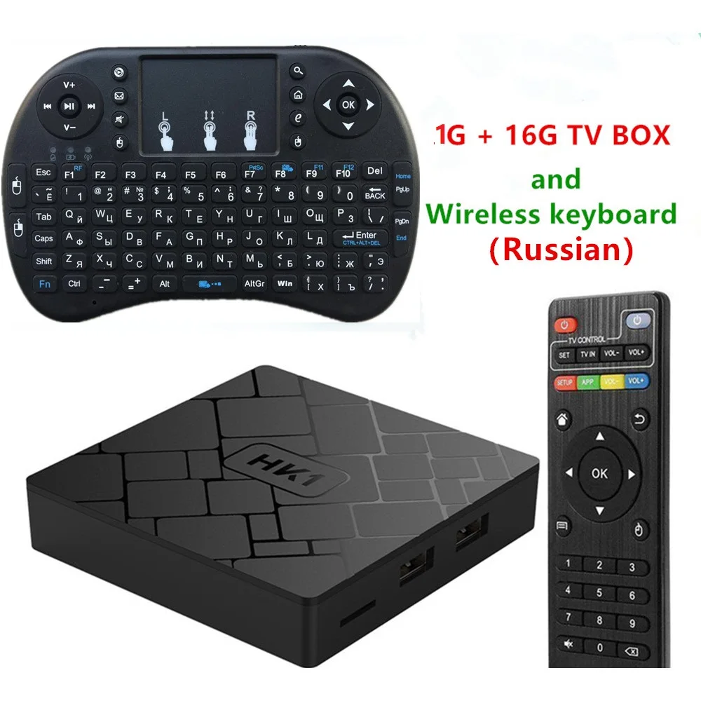 with Russian keyboar Android Smart tv BOX S905W 1 ГБ ОЗУ 16 Гб ПЗУ ТВ приемник 4K 2160P HDMI Wifi медиаплеер youtube Skype больше бесплатных приложений более стабильный - Цвет: with Russian keyboar