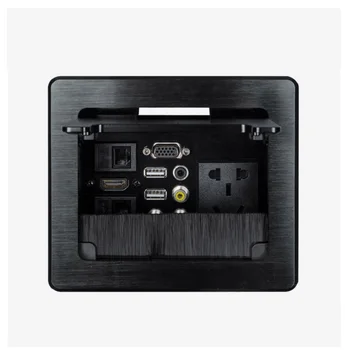 

Aluminium Alloy US UK Universal power Desktop Pop-up outlet box socket HDMI VA VGA Network 2USB Chager port pop-up socket
