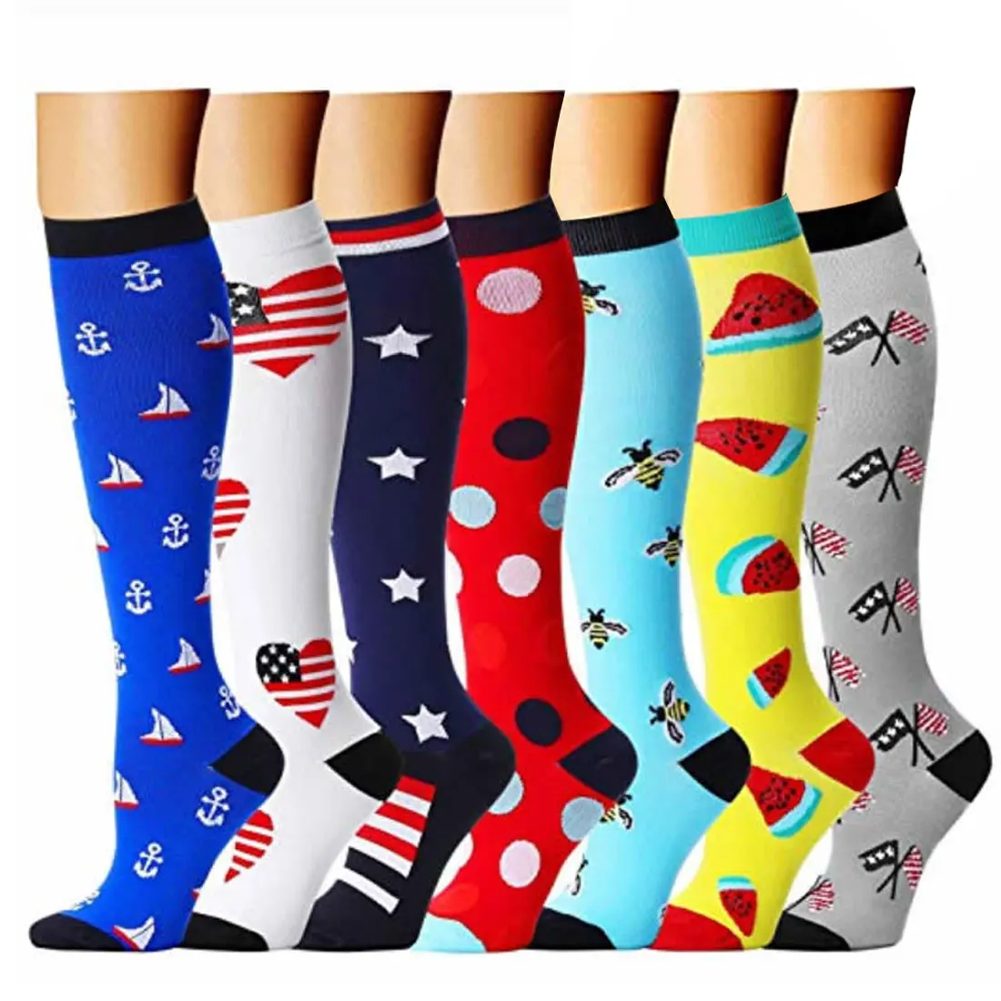 Compression Stockings Sport Compression Socks 3/6/7/8 Pairs Per Set Soccer Sports Wear Female Male Men Women Gift Persent