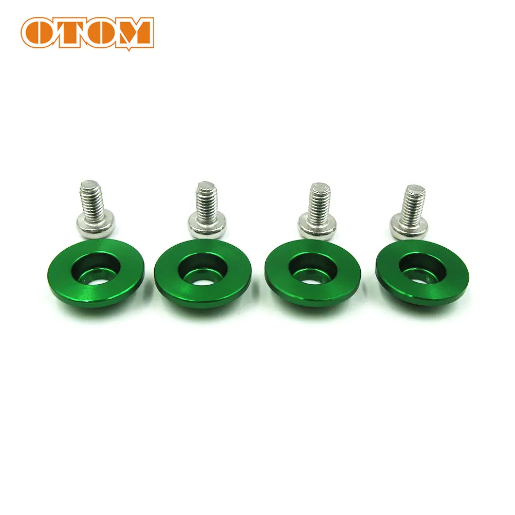 Motorcycle Accessories Auto Fasteners Motorcycle Screw Caps Motorcycle Screws Motorcycle Fasteners OTOM 4x Motorcycle Chain Slider Aluminum CNC Countersunk Head Bolt Washers Gasket Flat Fork Pad Screw For KAWASAKI KX250F KX450F