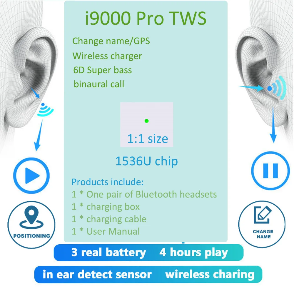 Новинка i9000 Pro bluetooth гарнитура беспроводная звуковой датчик Сменное Имя + GPS pk i500