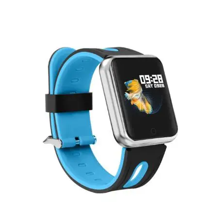 GRAY AD BLUE SILICA Фитнес-браслет P68 ip68 Водонепроницаемый для apple watch xiaomi ios Android с монитором сердечного ритма Смарт-браслет для iphone - Цвет: GRAY AD BLUE SILICA