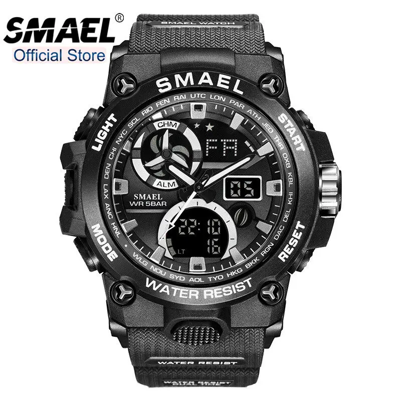 SMAEL Sport Men Watches 50M Waterproof LED Display Digital Quartz Chronograph Military Shock Resistant 8011 | Наручные часы