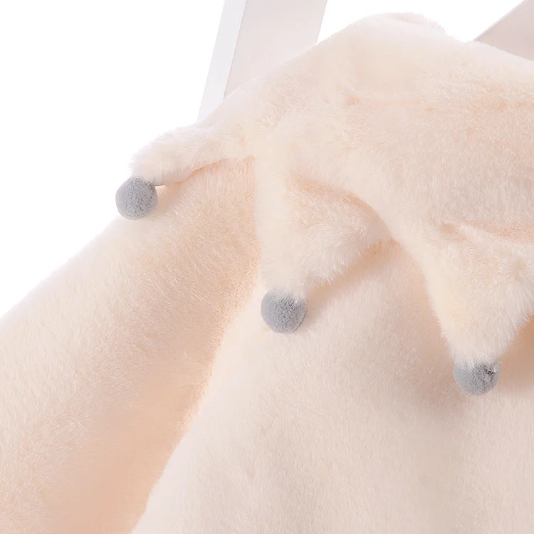 Куртка с шалью для новорожденных; коллекция года; сезон осень-зима; модная верхняя одежда с искусственным мехом для маленьких девочек; плащ-пончо; пальто; TX027